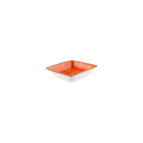 Bonna China Sienna 7.5" x 6.5" x h:2" 20 oz. Square Terracotta Porcelain Bowl