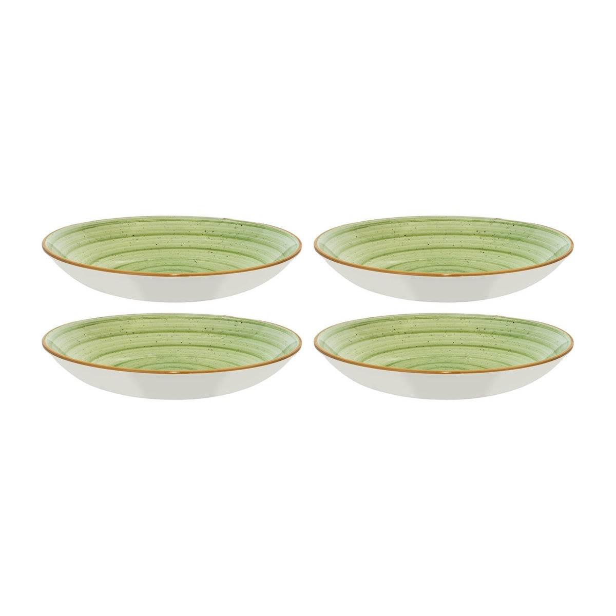 Bonna China Natura dia.9" h:2" 34 oz. Round Green Porcelain Bowl (Set of 4)