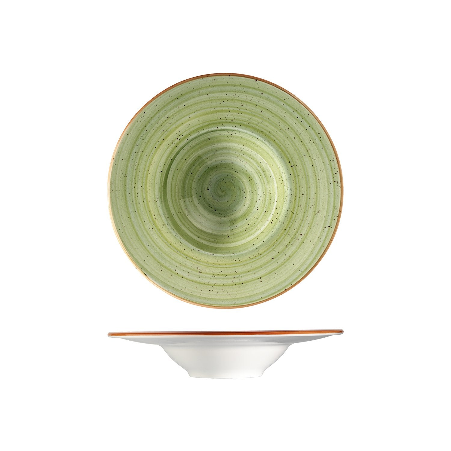 Bonna China Natura dia.11" h:2.5" 14 oz. Round Green Porcelain Bowl (Set of 2)