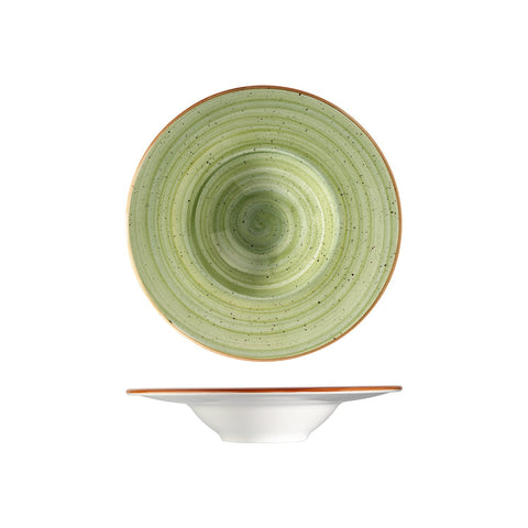 Bonna China Natura dia.11" h:2.5" 14 oz. Round Green Porcelain Bowl (Set of 2)