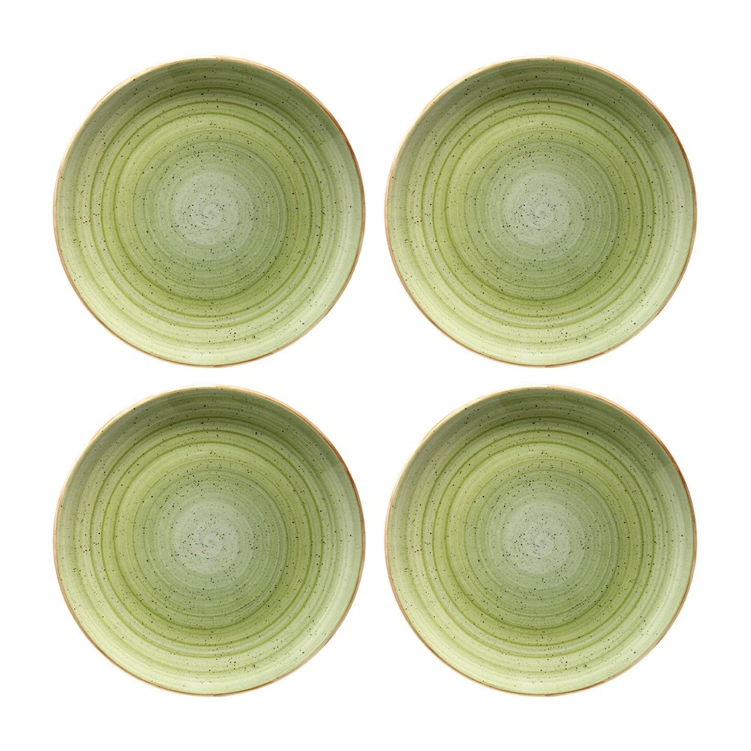 Bonna China Natura dia.7.5"  Round Green Porcelain Plate (Set of 4)
