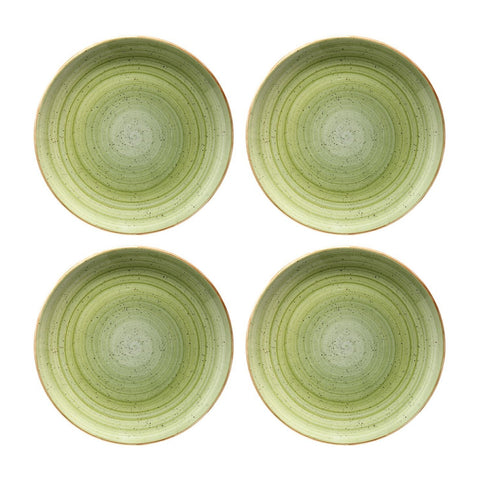 Bonna China Natura dia.7.5"  Round Green Porcelain Plate (Set of 4)