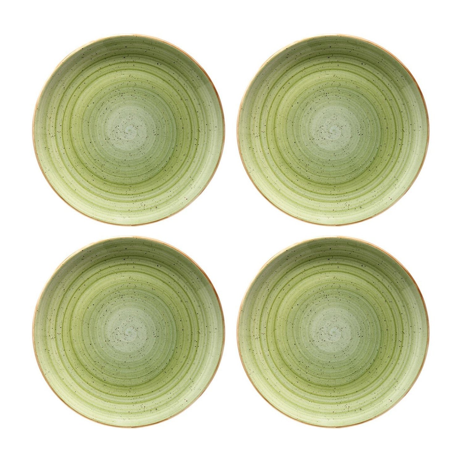 Bonna China Natura dia.8" h:1.5" 17 oz. Round Green Porcelain Bowl (Set of 4)