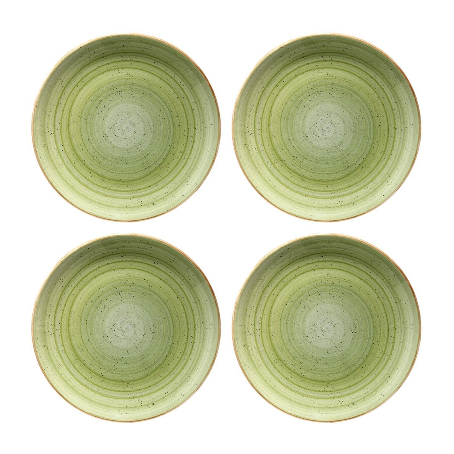 Bonna China Natura dia.10.5"  Round Green Porcelain Plate (Set of 4)