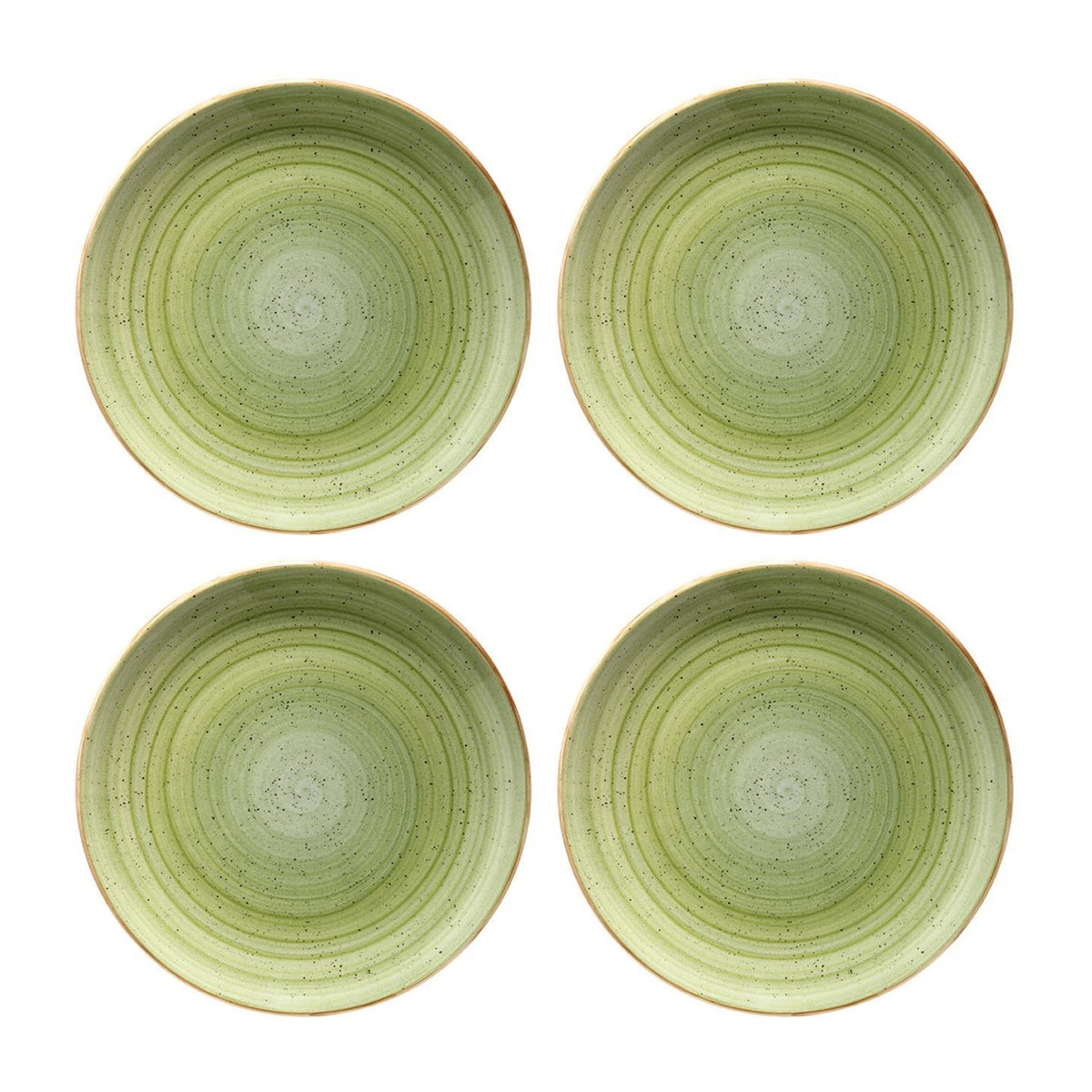 Bonna China Natura dia.10.5"  Round Green Porcelain Plate (Set of 4)