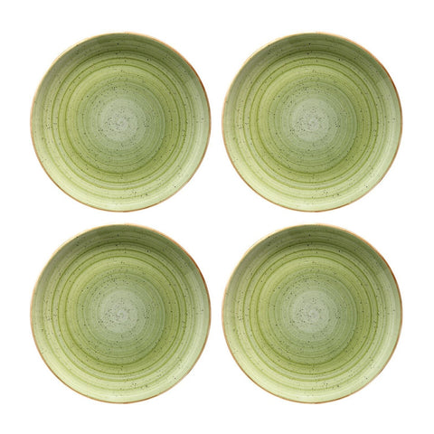 Bonna China Natura dia.10.5"  Round Green Porcelain Plate (Set of 4)
