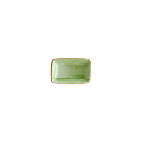 Bonna China Natura 6" x 3.75" x h:1.25" 6 oz. Rectangular Green Porcelain Deep Plate (Set of 2)