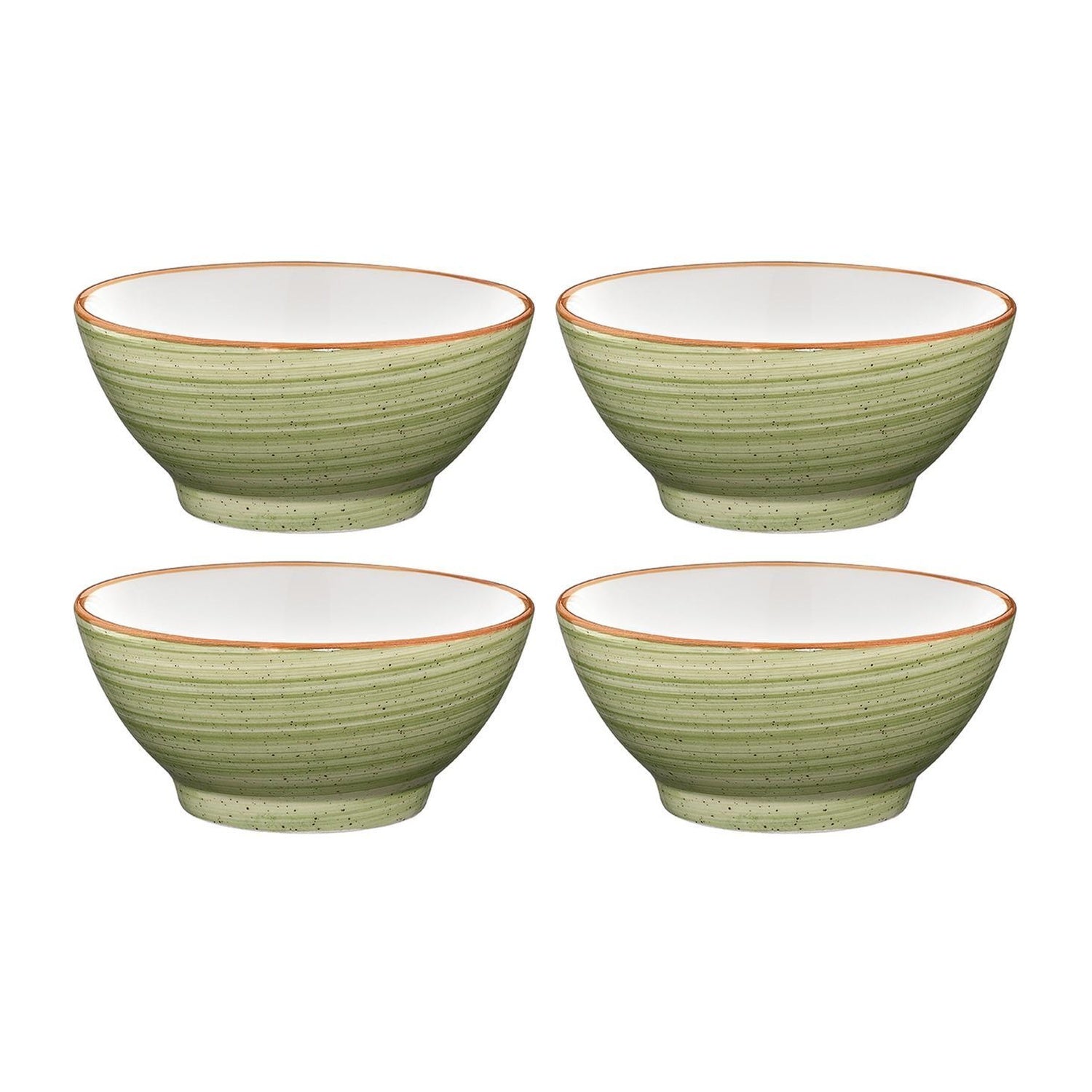Bonna China Natura dia.5.5" h:2.75" 15 oz. Round Green Porcelain Bowl (Set of 4)