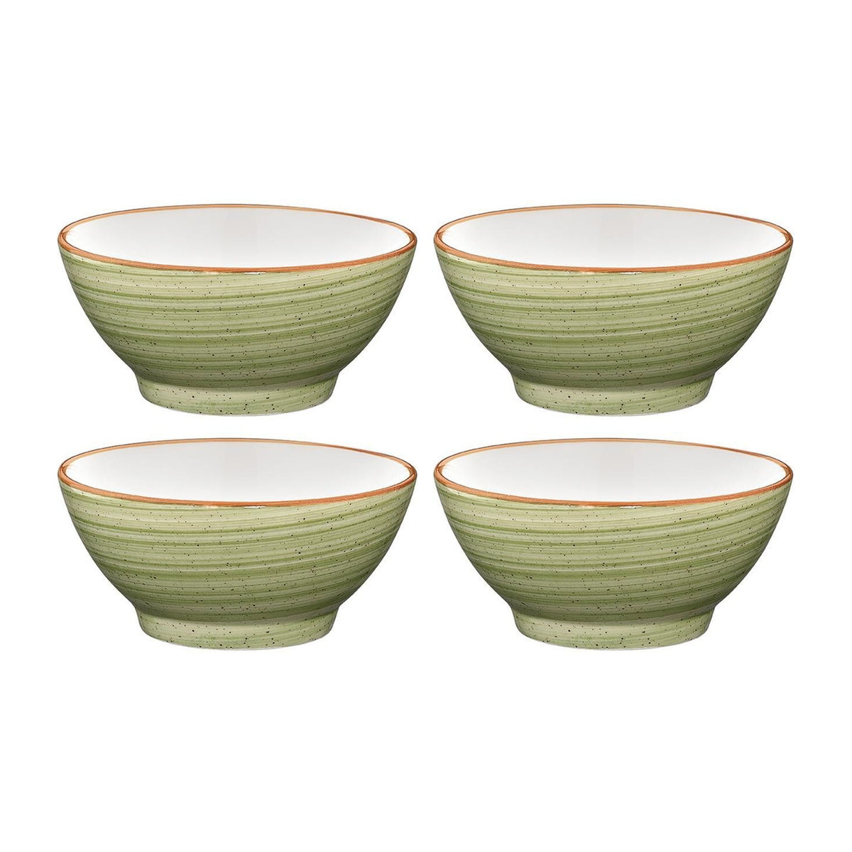 Bonna China Natura dia.5.5" h:2.75" 15 oz. Round Green Porcelain Bowl (Set of 4)
