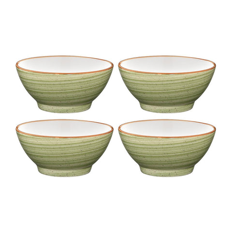 Bonna China Natura dia.5.5" h:2.75" 15 oz. Round Green Porcelain Bowl (Set of 4)