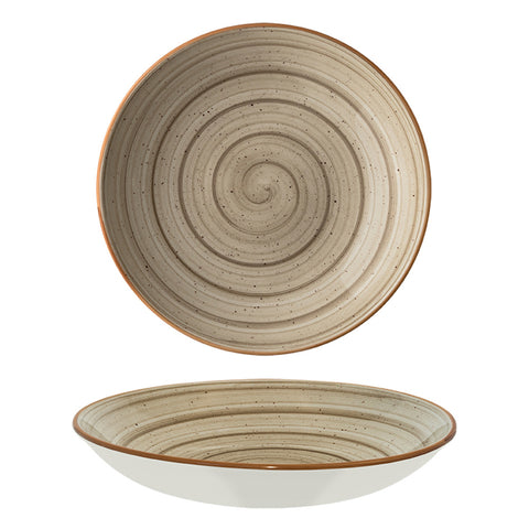 Bonna China Earth dia.11" h:2.5" 57 oz. Round Brown Porcelain Bowl (Set of 2)