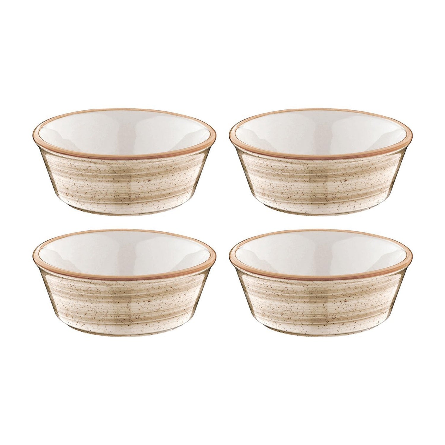 Bonna China Earth dia.4.75" h:1.75" 10 oz. Round Brown Porcelain Bowl (Set of 4)