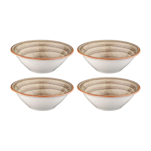 Bonna China Earth dia.6.25" h:2" 13 oz. Round Brown Porcelain Bowl (Set of 4)