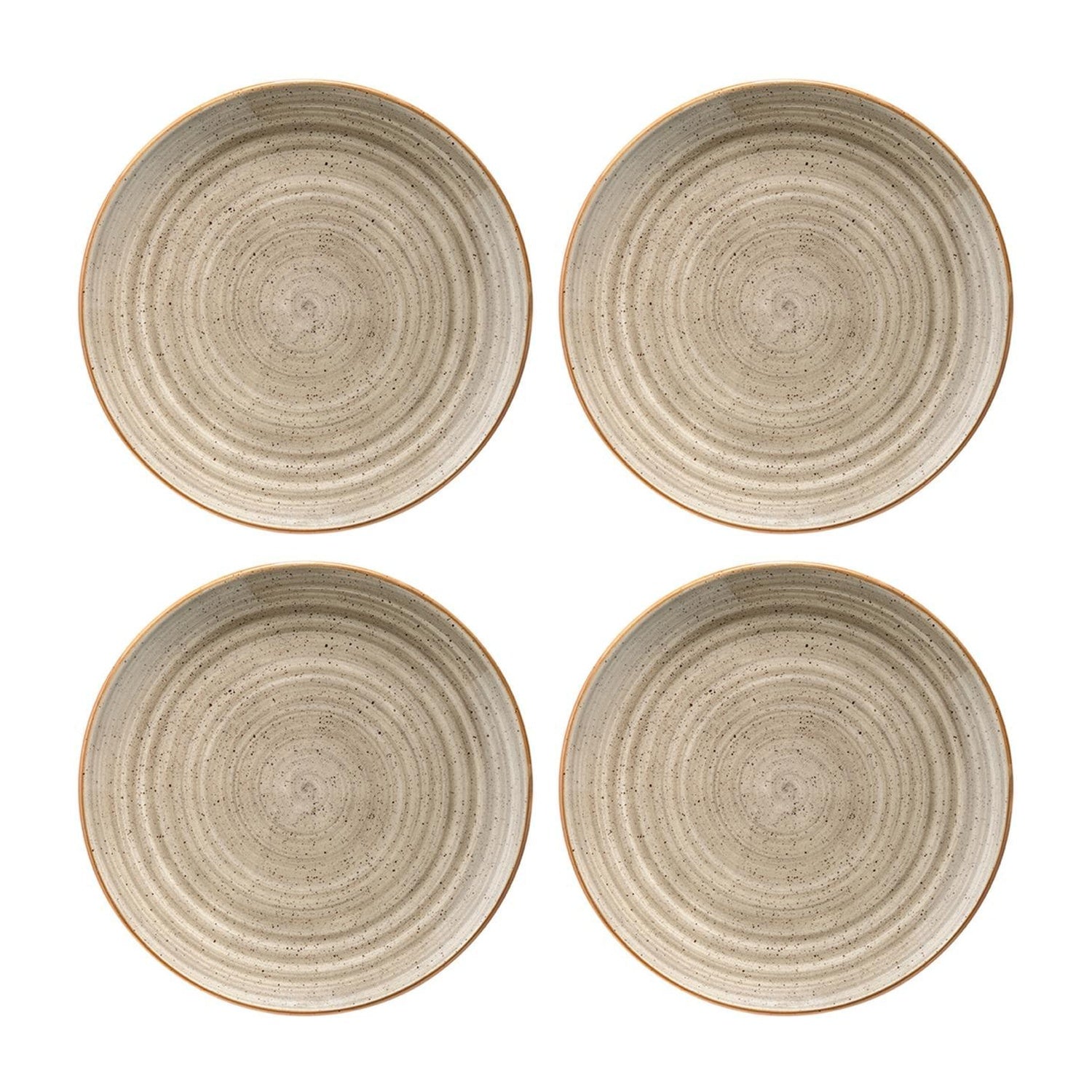 Bonna China Earth dia.10.5"  Round Brown Porcelain Plate (Set of 4)