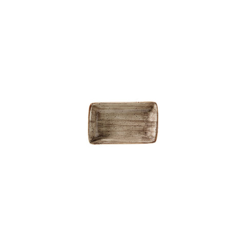 Bonna China Earth 6" x 3.75" x h:1.25" 6 oz. Rectangular Brown Porcelain Deep Plate (Set of 2)