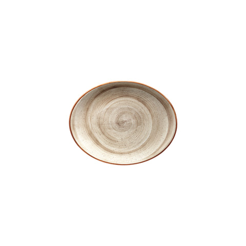 Bonna China Earth 9.75" x 7.5" x h:1" Oval Brown Porcelain Platter (Set of 2)