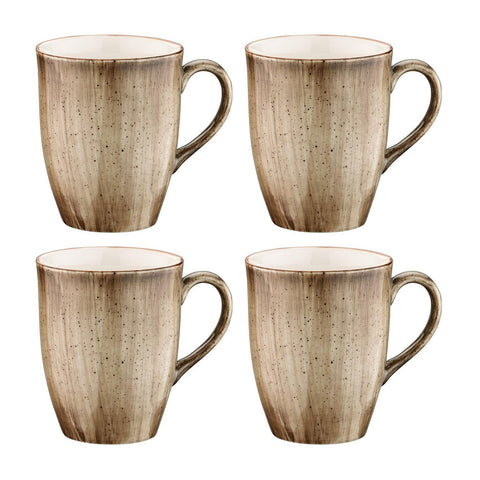 Bonna China Earth dia.3.25" h:4.25" 11 oz. Round Brown Porcelain Mug (Set of 4)