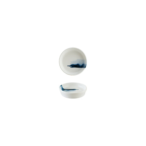 Bonna China Blue Wave dia.4" h:1" 1 oz. Round Decorated Porcelain Bowl (Set of 4)