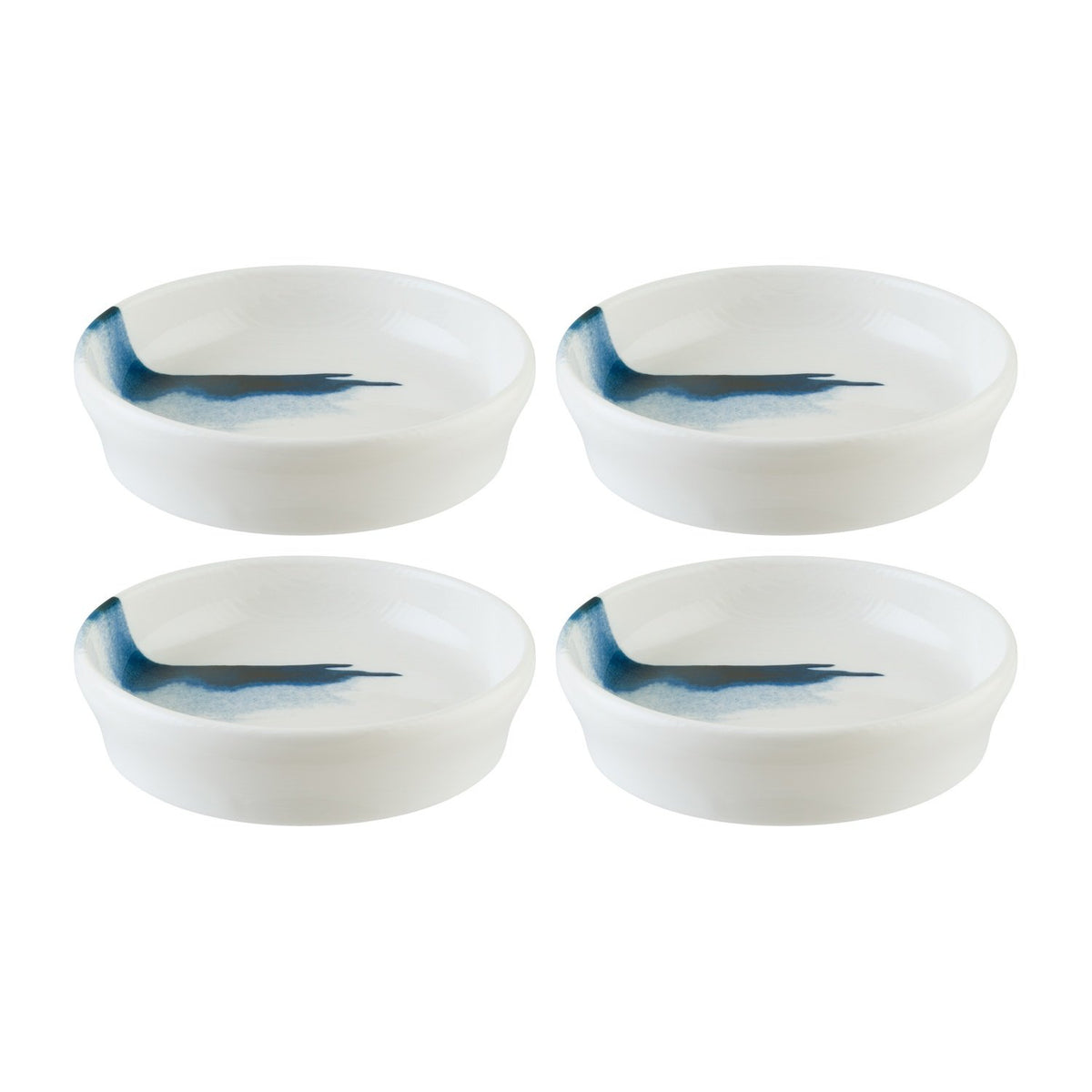 Bonna China Blue Wave dia.4" h:1" 1 oz. Round Decorated Porcelain Bowl (Set of 4)