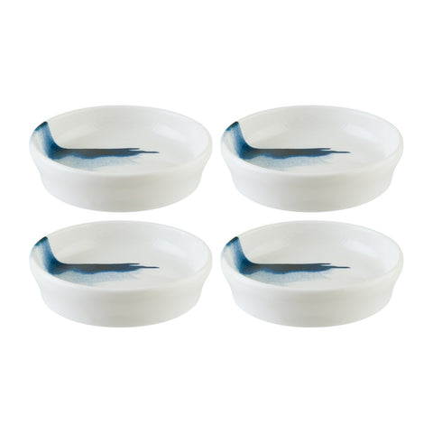 Bonna China Blue Wave dia.4" h:1" 1 oz. Round Decorated Porcelain Bowl (Set of 4)
