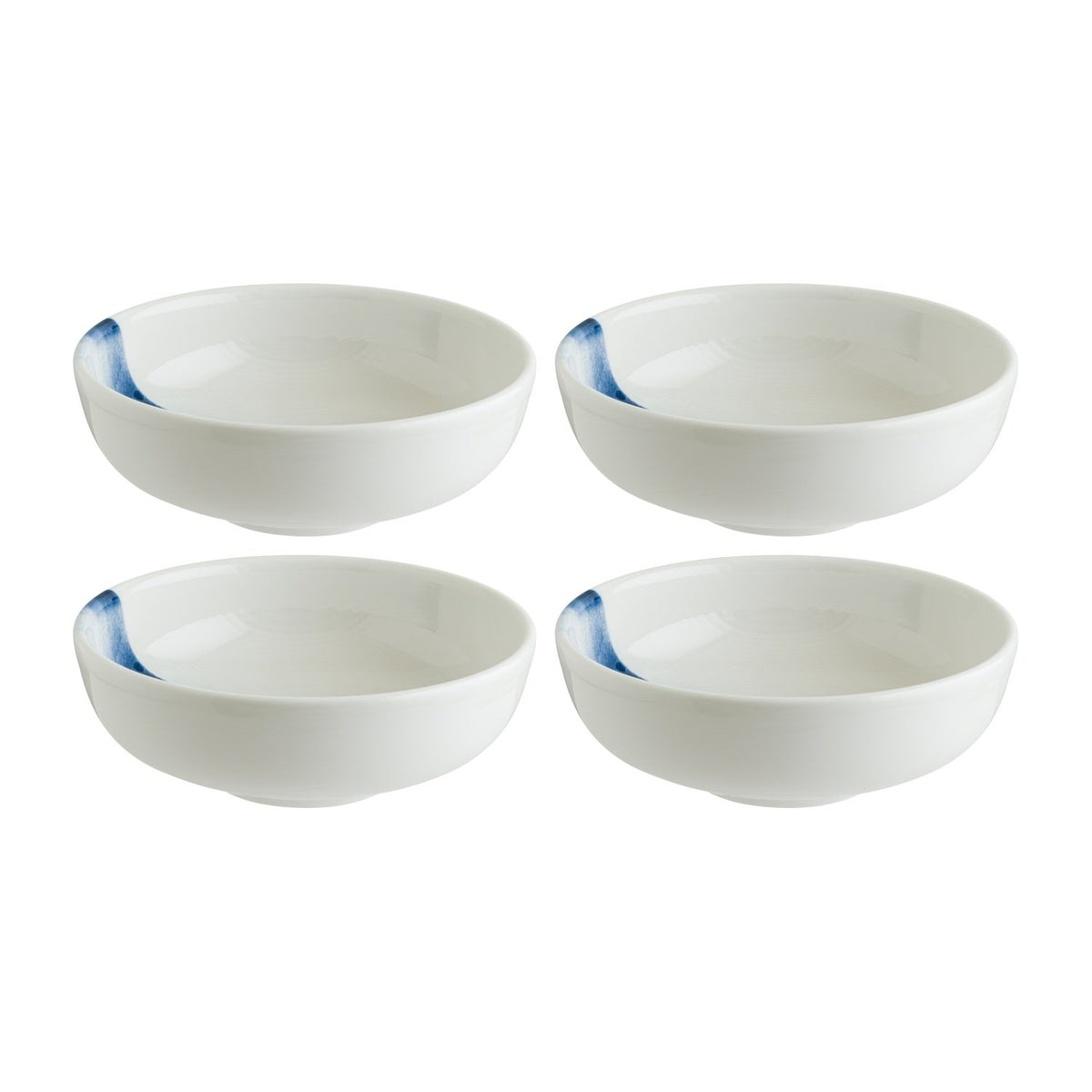Bonna China Blue Wave dia.5.5" h:2" 15 oz. Round Decorated Porcelain Bowl (Set of 4)