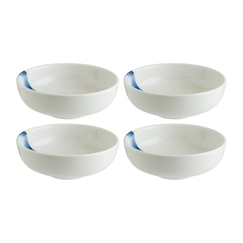Bonna China Blue Wave dia.5.5" h:2" 15 oz. Round Decorated Porcelain Bowl (Set of 4)