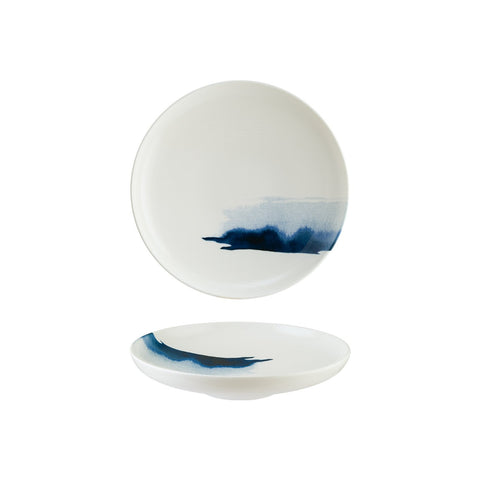 Bonna China Blue Wave dia.9.75" h:2" Round Decorated Porcelain Deep Plate