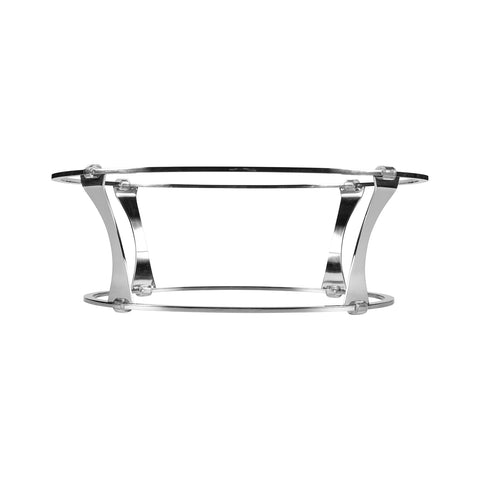 Metal Riser & Plate Covers dia.12" h:4.25" Round Silver Stainless Steel Riser