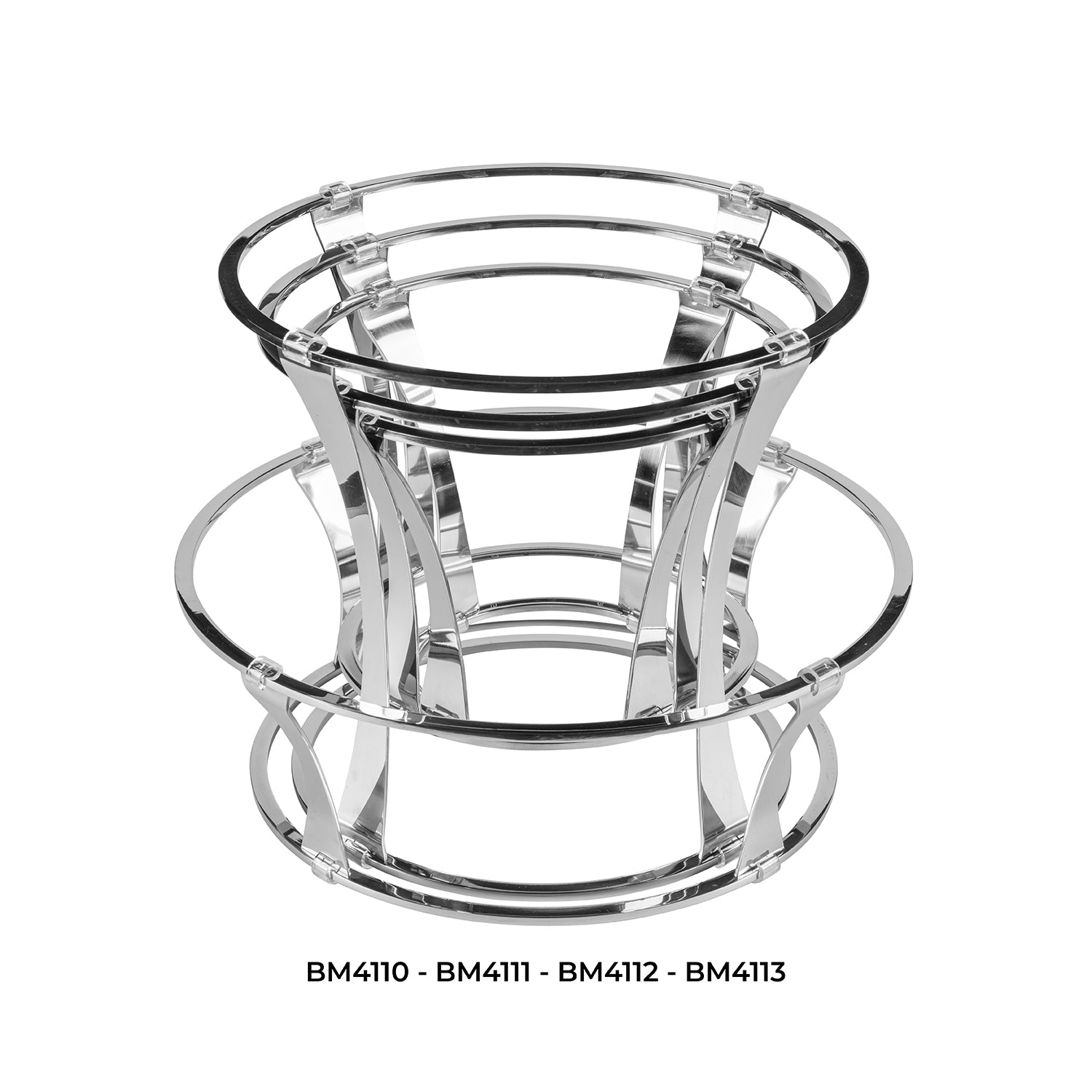 Metal Riser & Plate Covers dia.10" h:8.75" Round Silver Stainless Steel Riser