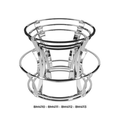 Metal Riser & Plate Covers dia.10" h:8.75" Round Silver Stainless Steel Riser