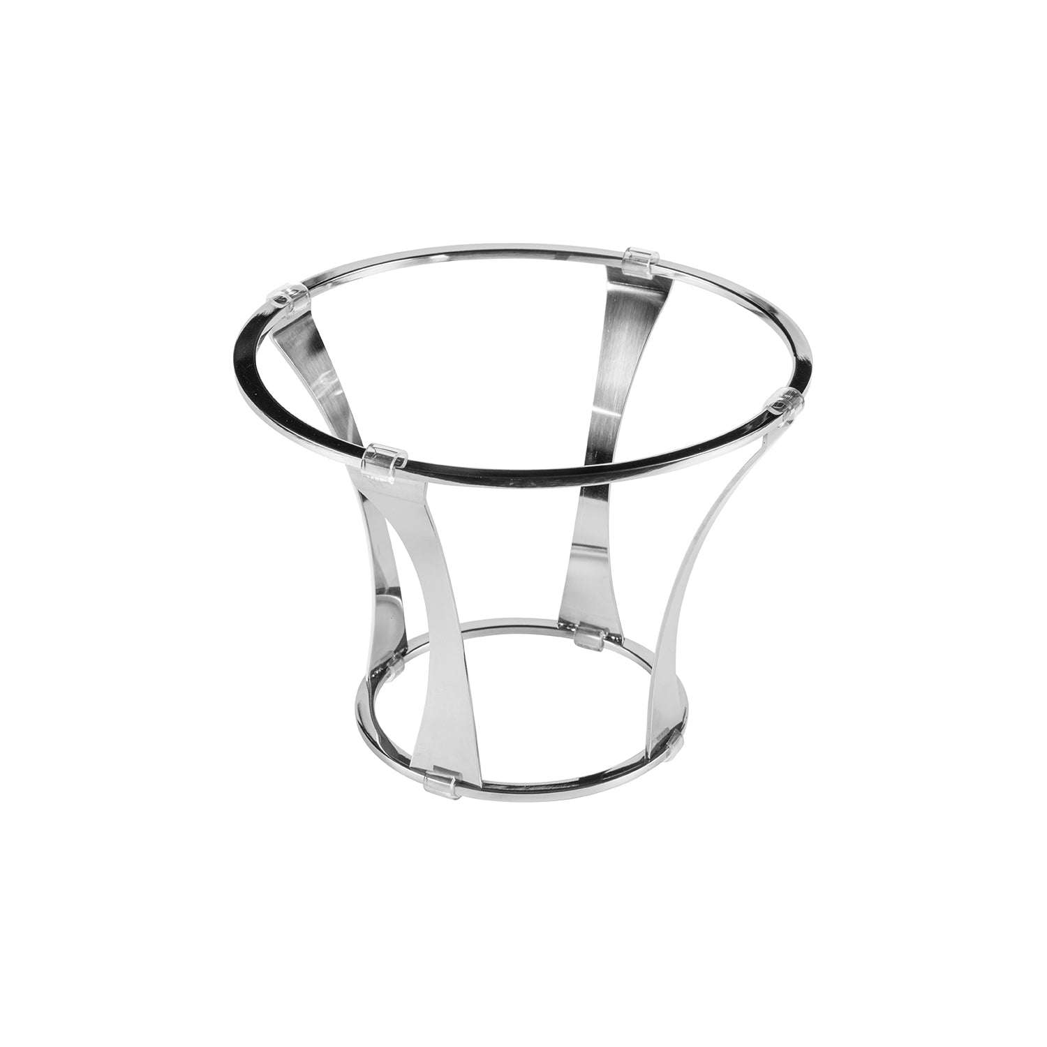 Metal Riser & Plate Covers dia.8" h:5.75" Round Silver Stainless Steel Riser