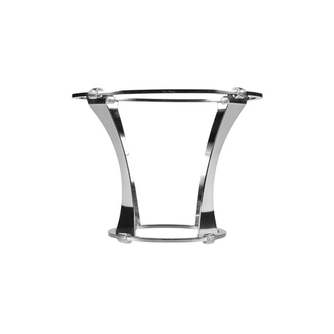 Metal Riser & Plate Covers dia.8" h:5.75" Round Silver Stainless Steel Riser