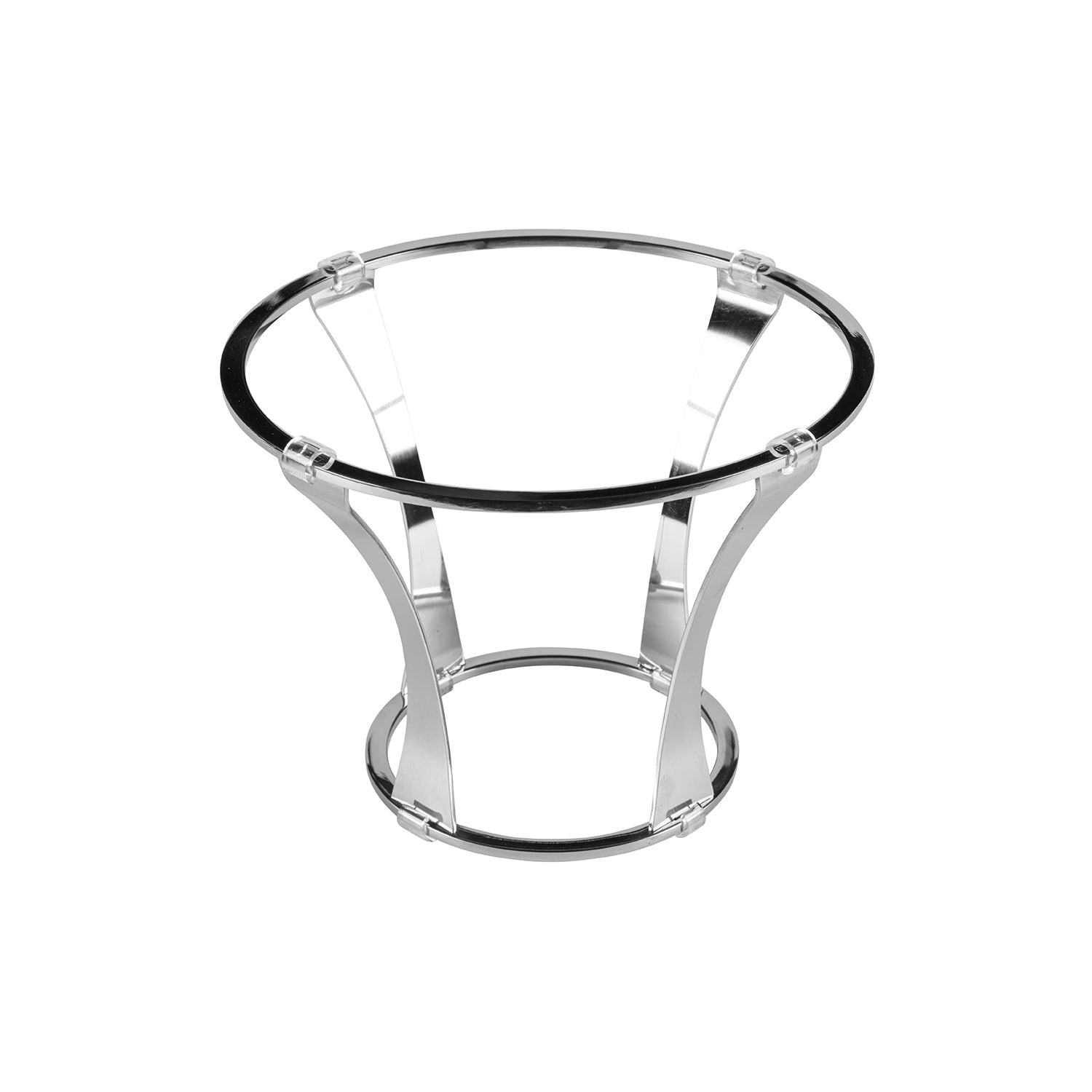 Metal Riser & Plate Covers dia.8" h:5.75" Round Silver Stainless Steel Riser