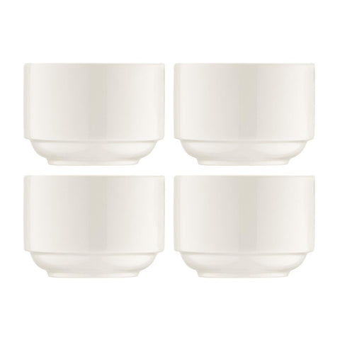 Bonna China Banquet dia.3.25" h:2.5" 8 oz. Round Warm White Porcelain Bowl (Set of 4)