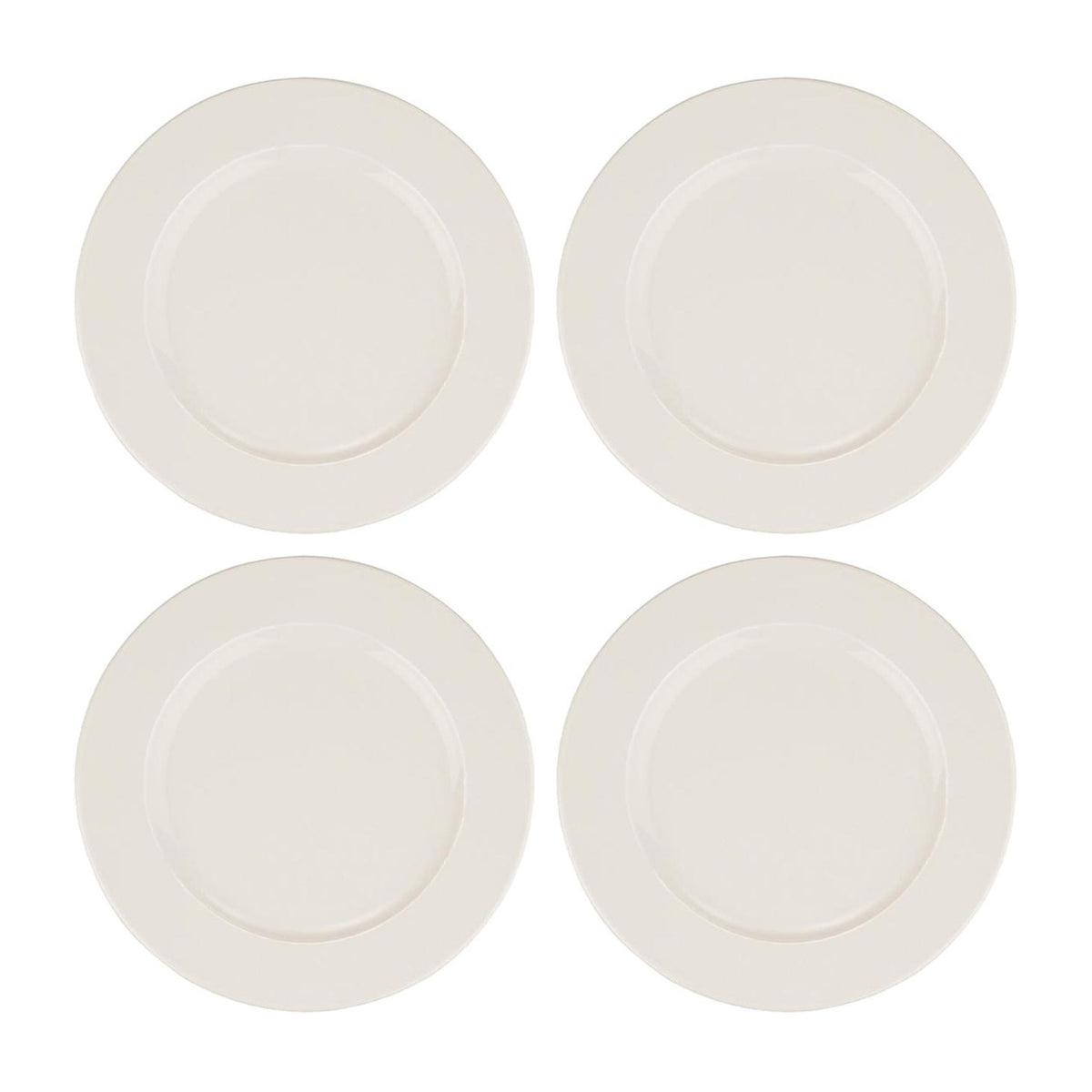 Bonna China Banquet dia.8.25"  Round Warm White Porcelain Plate (Set of 4)