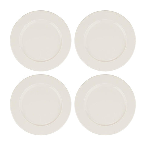Bonna China Banquet dia.8.25"  Round Warm White Porcelain Plate (Set of 4)