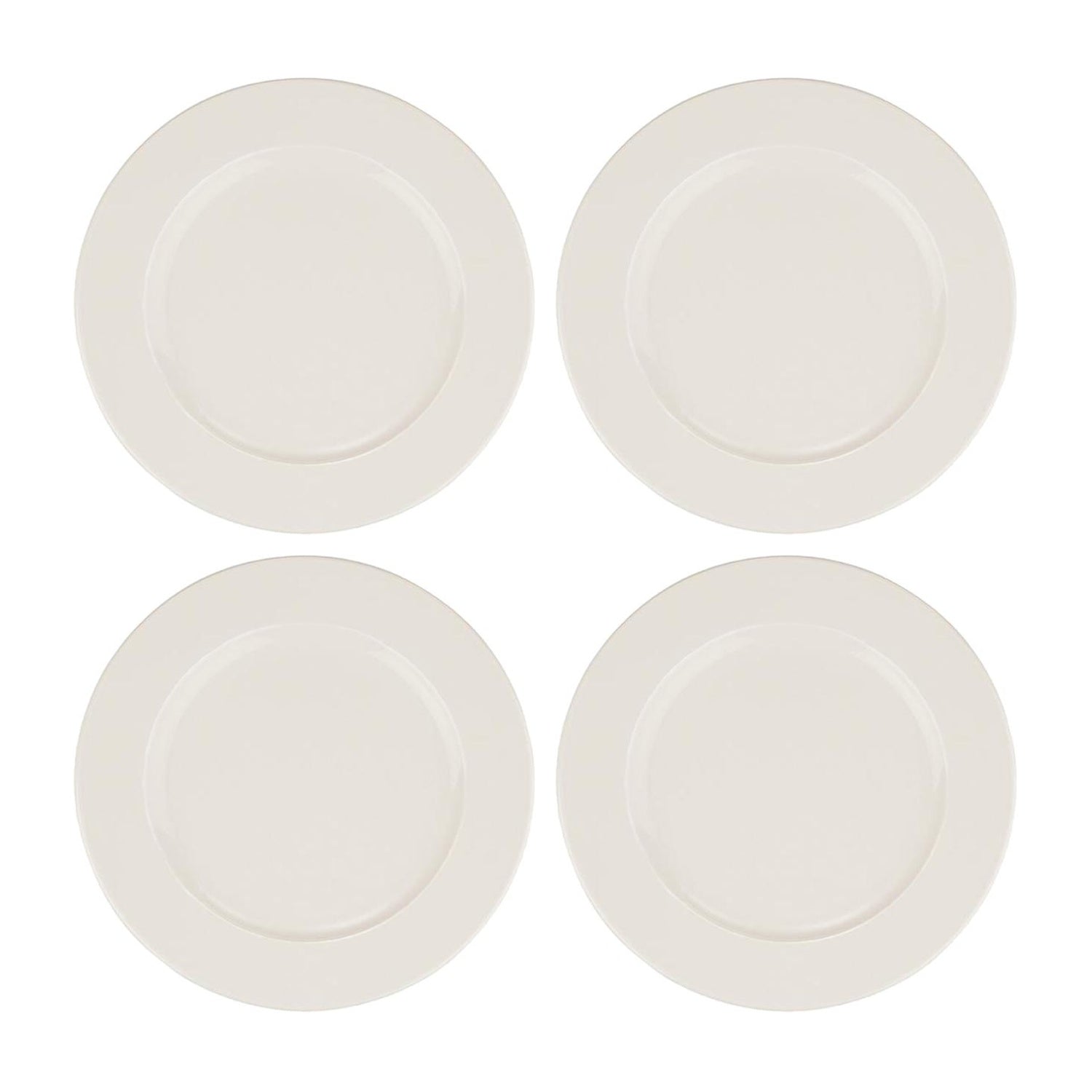 Bonna China Banquet dia.9.25"  Round Warm White Porcelain Plate (Set of 4)