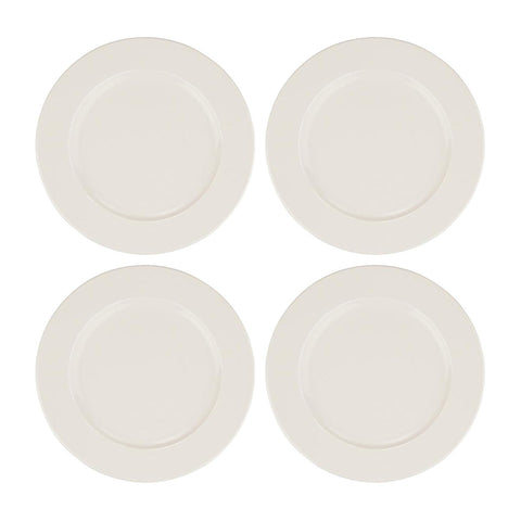 Bonna China Banquet dia.9.25"  Round Warm White Porcelain Plate (Set of 4)