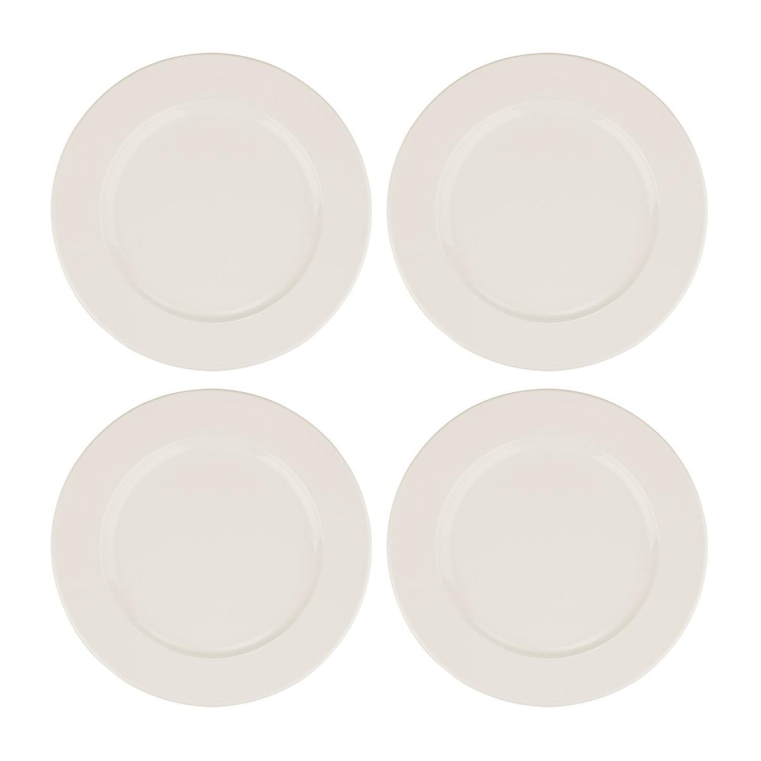 Bonna China Banquet dia.12"  Round Warm White Porcelain Plate (Set of 4)