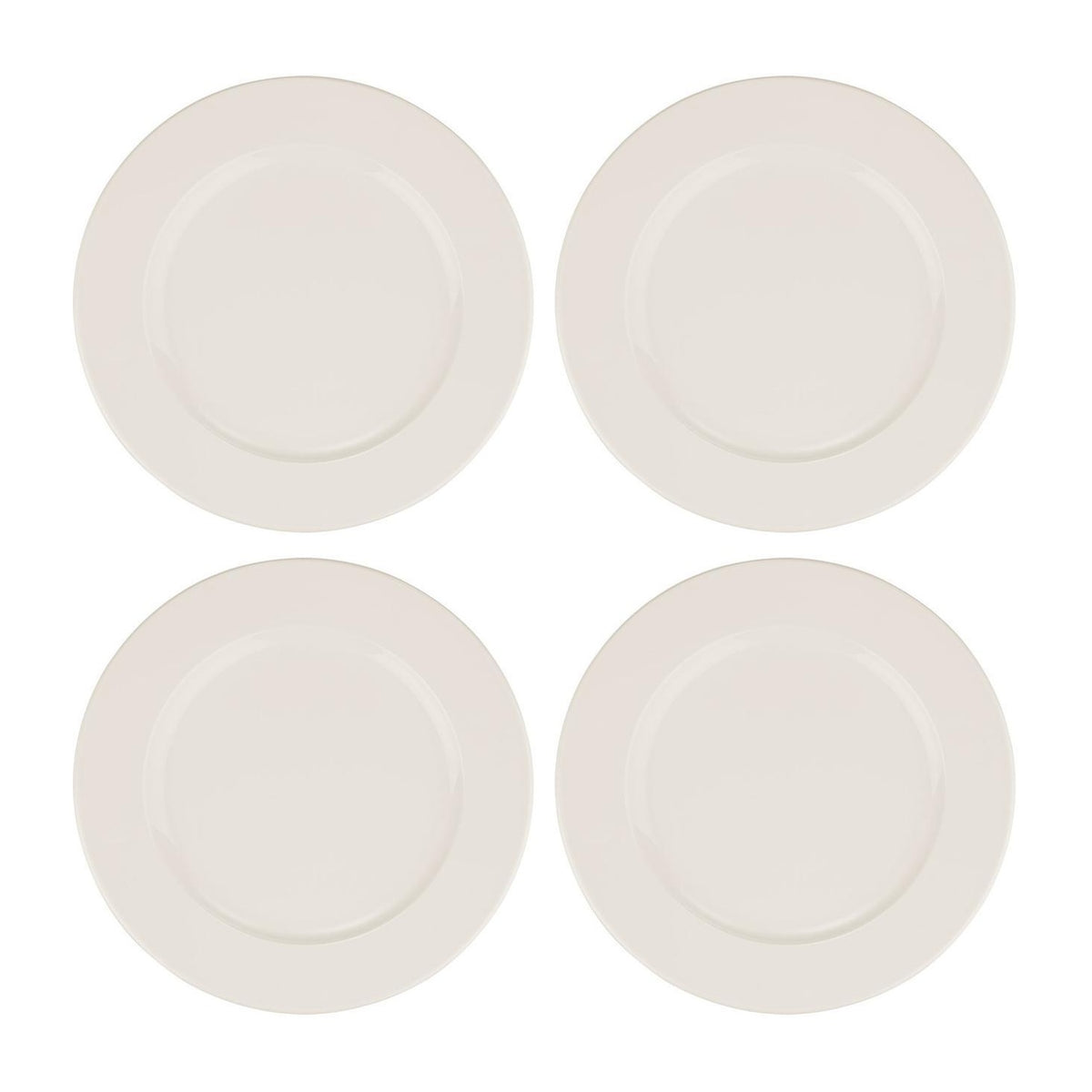 Bonna China Banquet dia.12"  Round Warm White Porcelain Plate (Set of 4)
