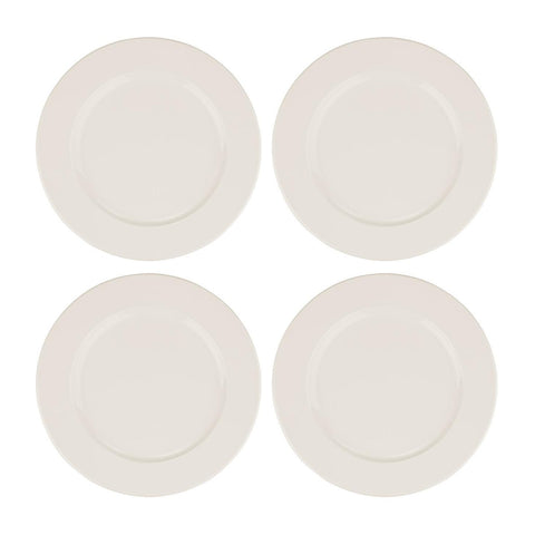 Bonna China Banquet dia.12"  Round Warm White Porcelain Plate (Set of 4)