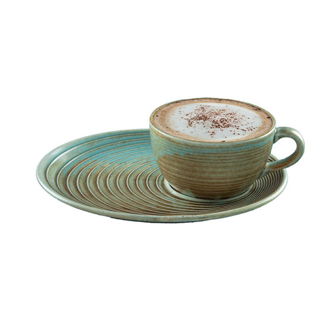 Coral Coffee Cup+Snack Saucer Set for 2