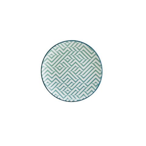 Chevron dia.7.5" Round Decorated Vitrified Plate