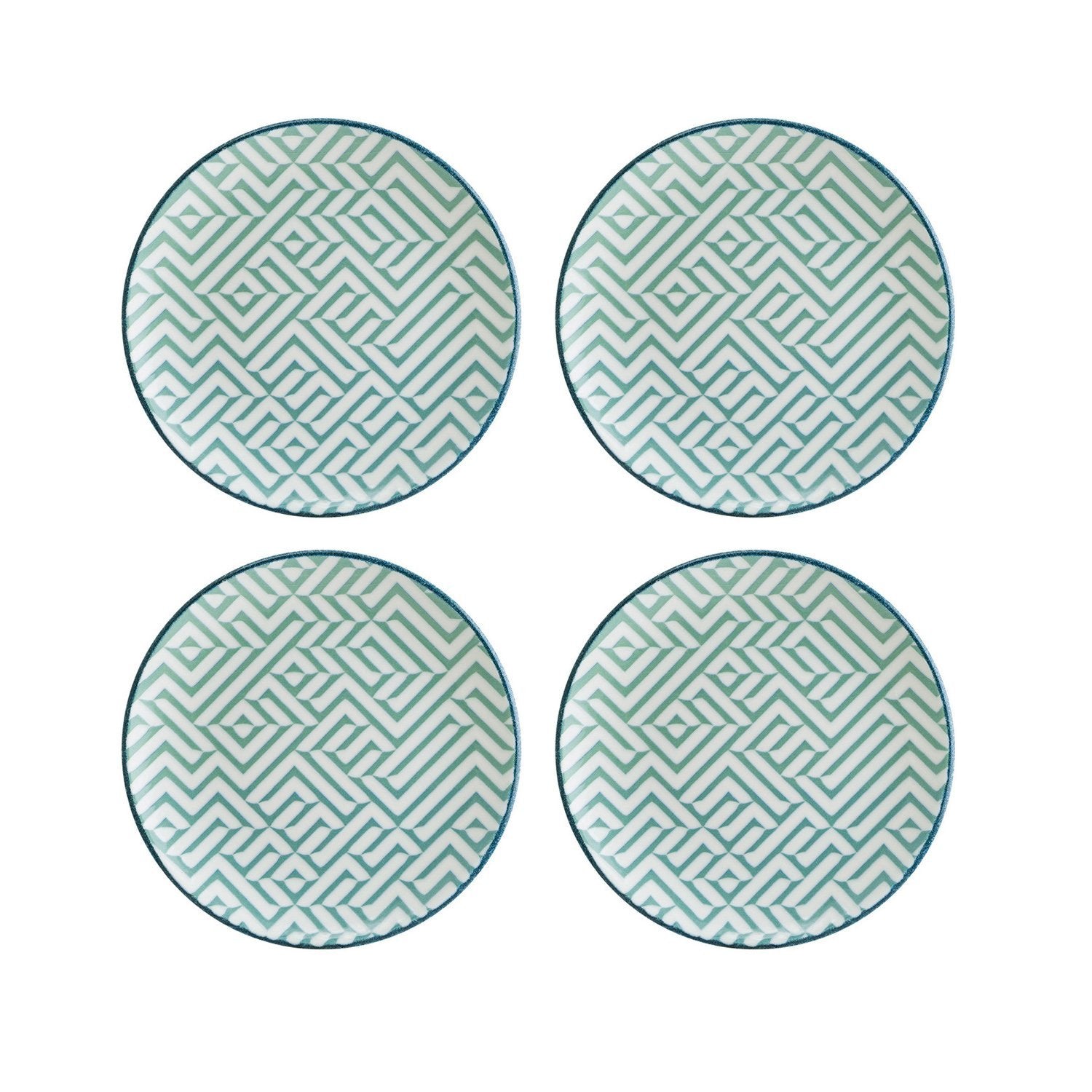 Chevron dia.7.5" Round Decorated Vitrified Plate
