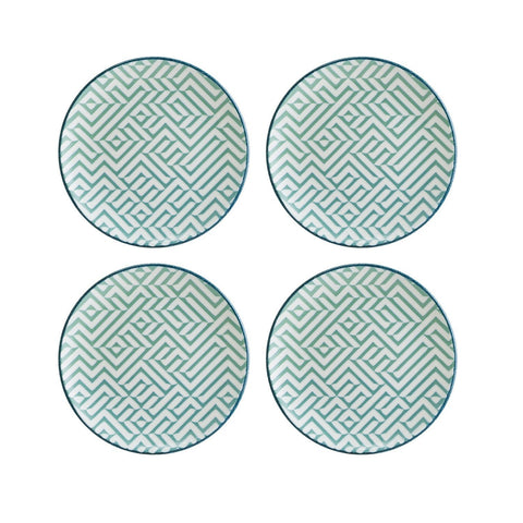Chevron dia.7.5" Round Decorated Vitrified Plate