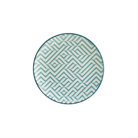 Chevron dia.10" Round Decorated Vitrified Plate