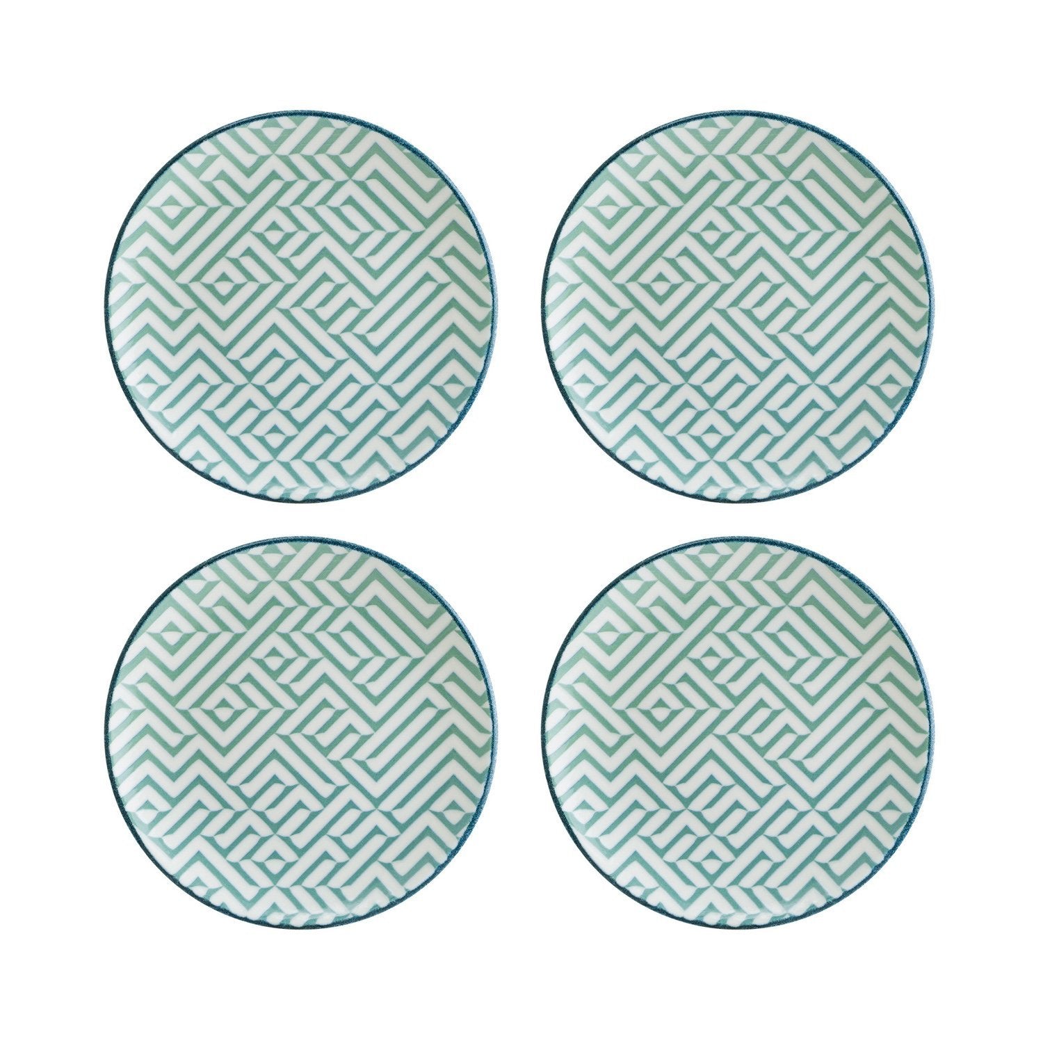 Chevron dia.10" Round Decorated Vitrified Plate