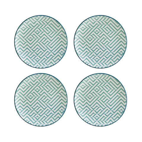 Chevron dia.10" Round Decorated Vitrified Plate