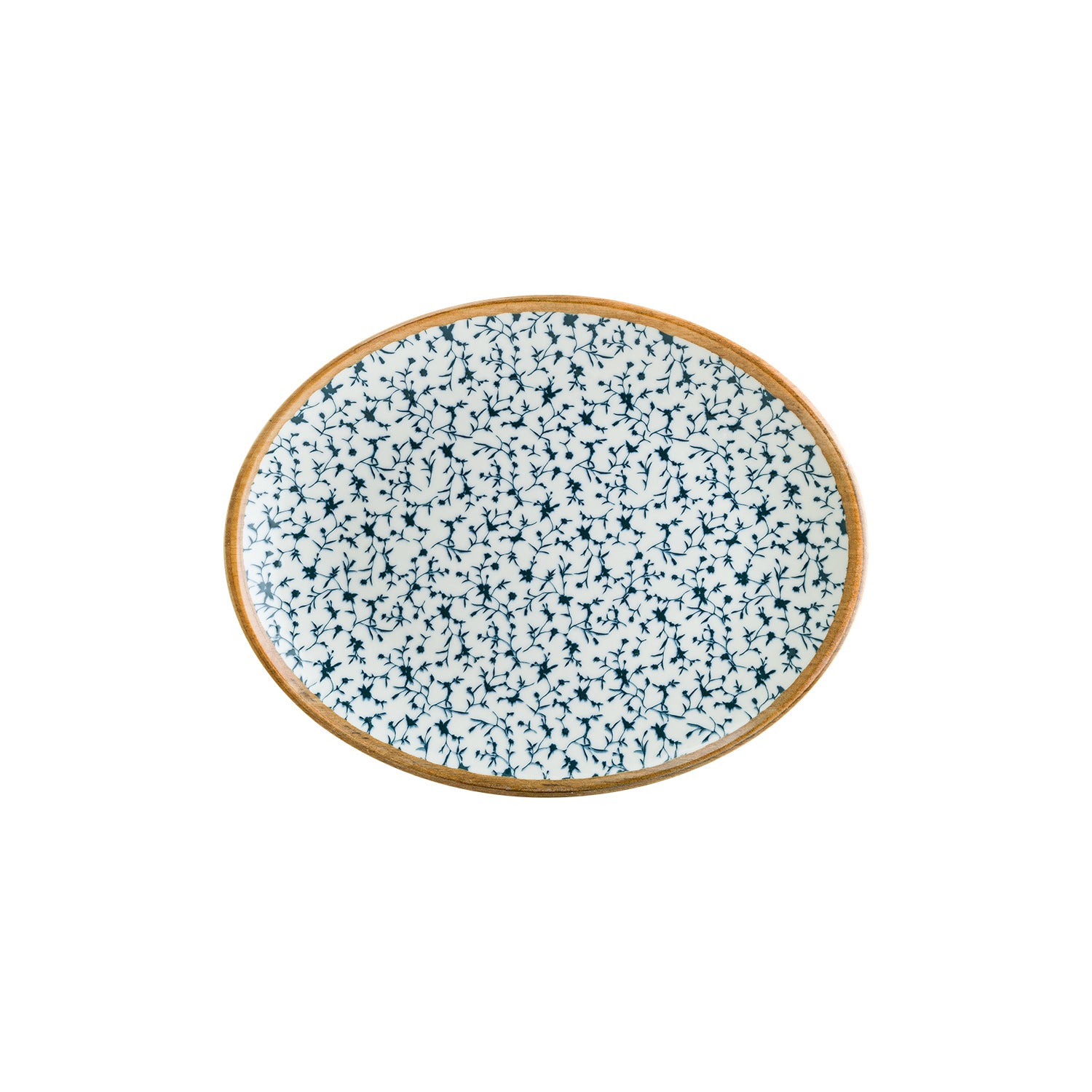Bonna China Calif 12.25" x 9.5" x h:1" Oval Decorated Porcelain Platter