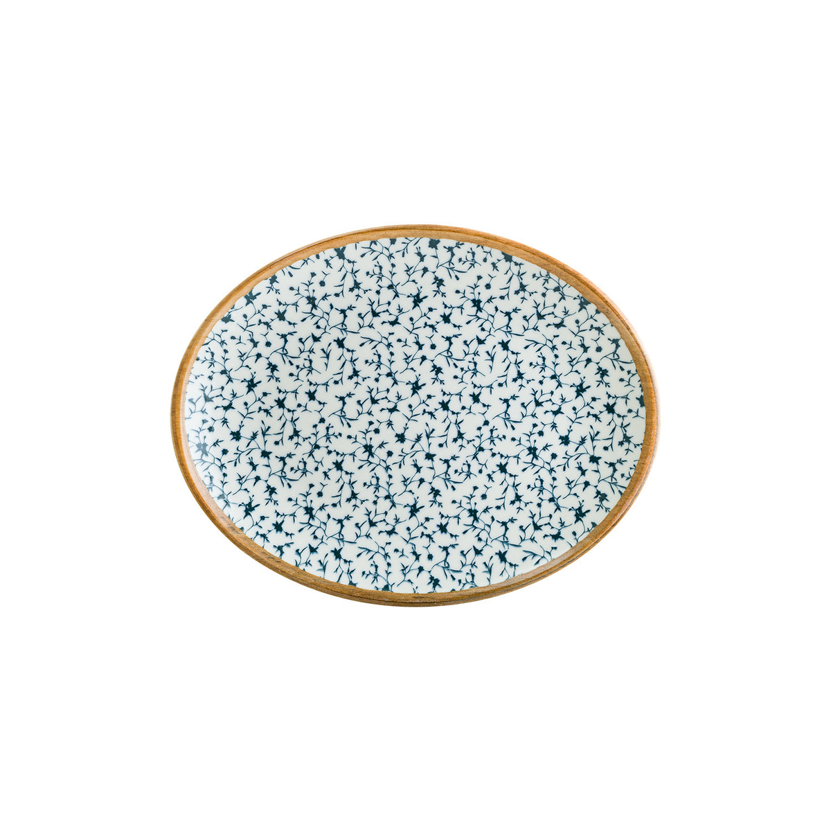 Bonna China Calif 12.25" x 9.5" x h:1" Oval Decorated Porcelain Platter